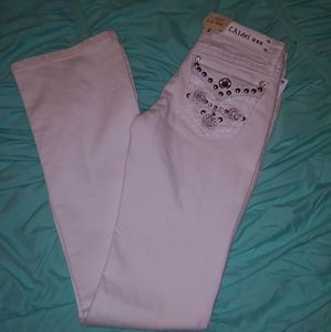 Size 3 White Embellished LA Idol Jeans